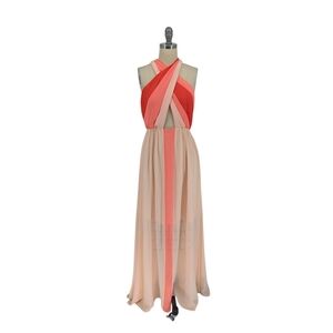 01415 Venus Colorblock Max Dress Pink Red Size 2 bohemian wedding evening resort